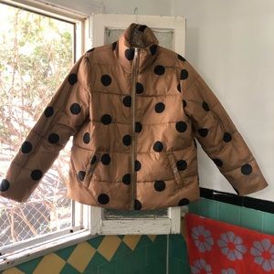 Who What Wear golden polka dot puffer excellent condition